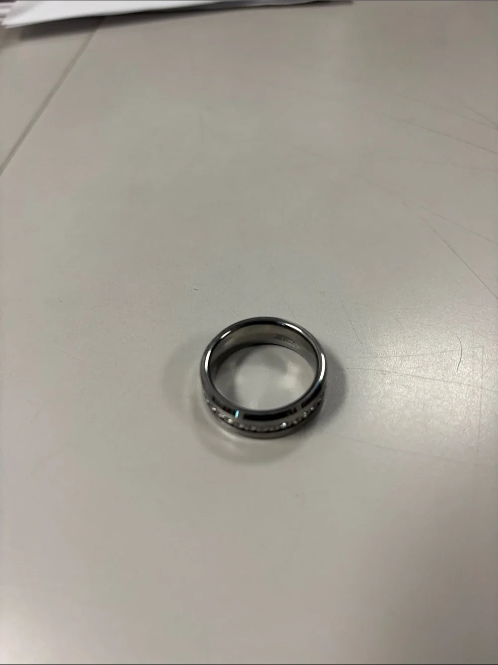 Titanium Ring with Crystal Accents